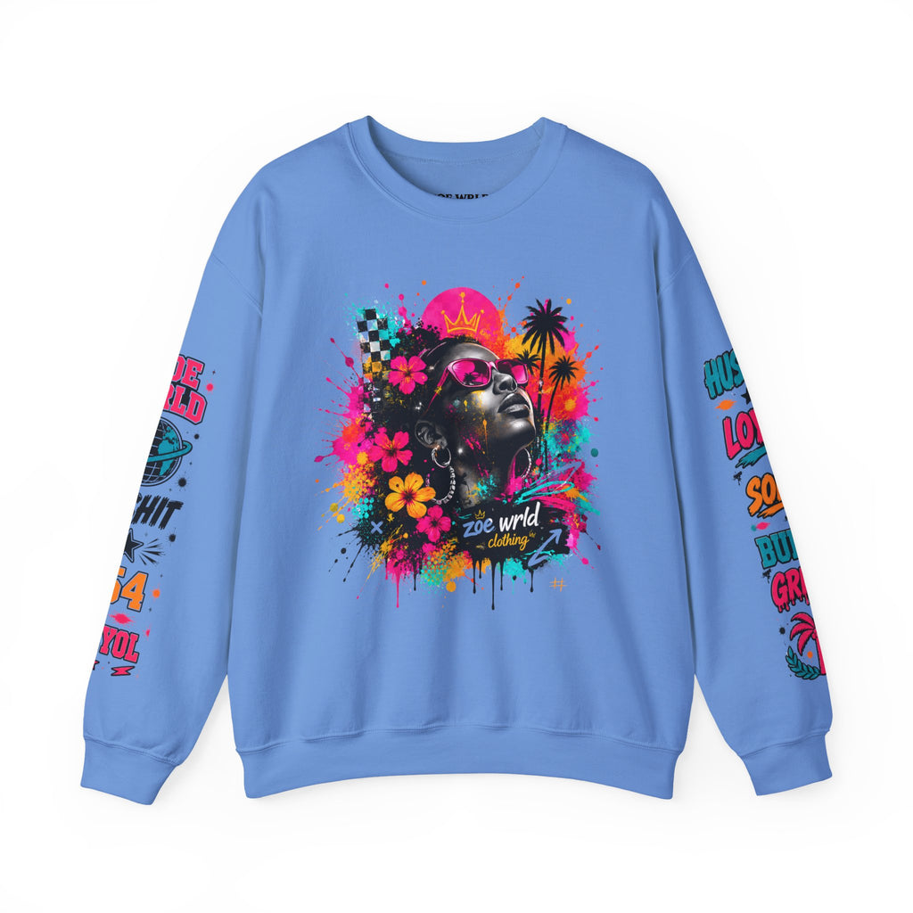 Afrofuturist Neon Portrait Sweatshirt | Graphic Crewneck