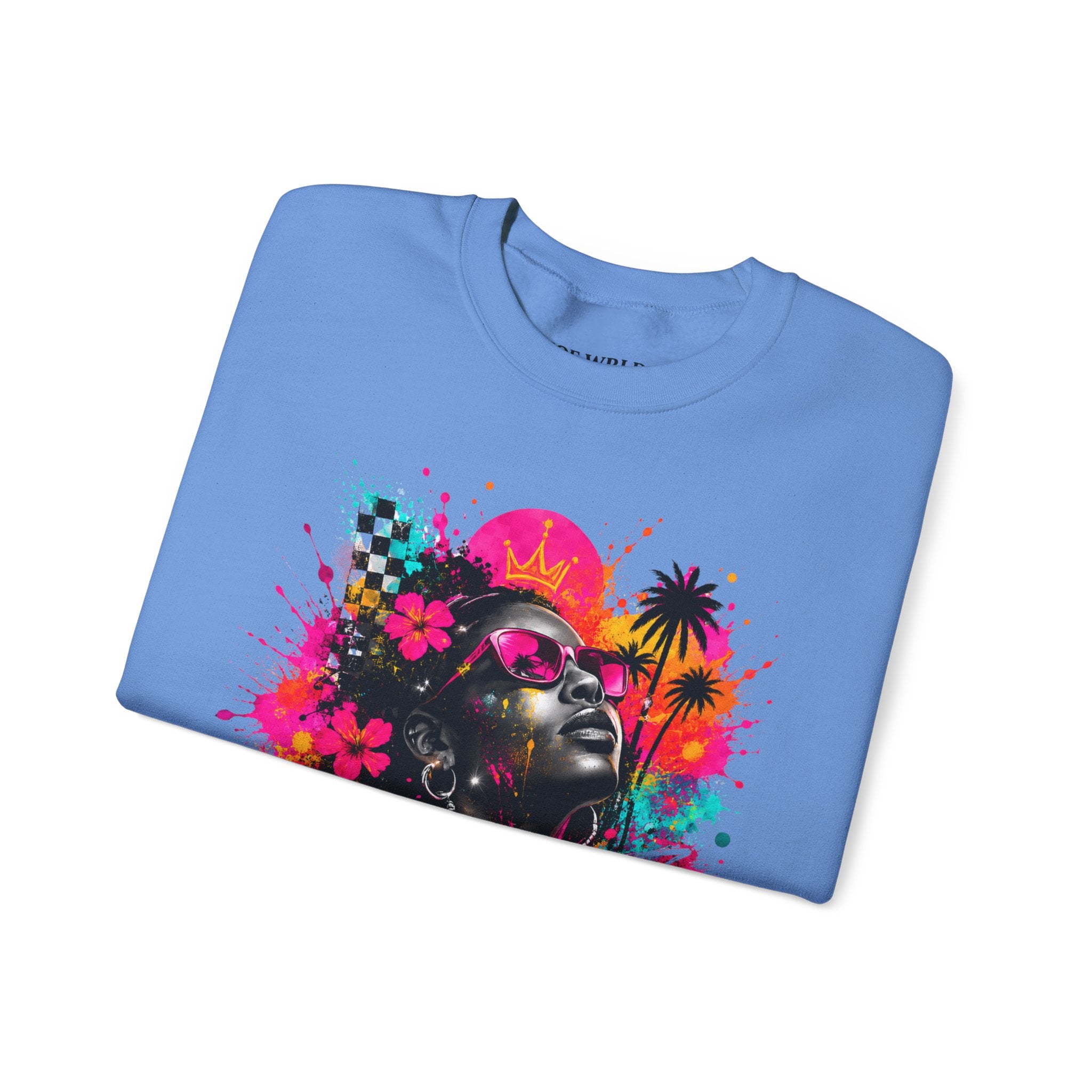 Afrofuturist Neon Portrait Sweatshirt | Graphic Crewneck