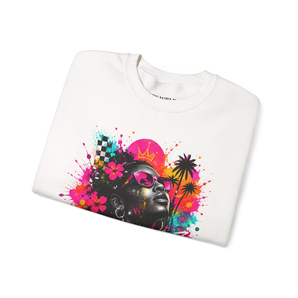 Afrofuturist Neon Portrait Sweatshirt | Graphic Crewneck