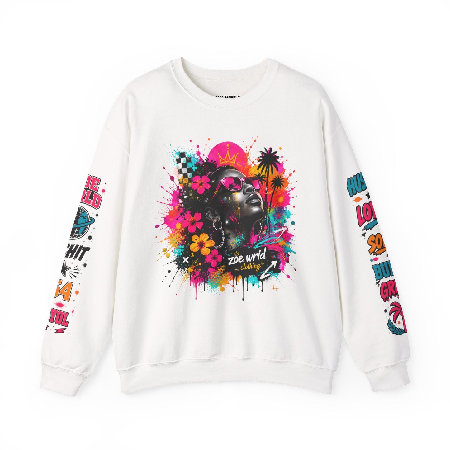 Afrofuturist Neon Portrait Sweatshirt | Graphic Crewneck