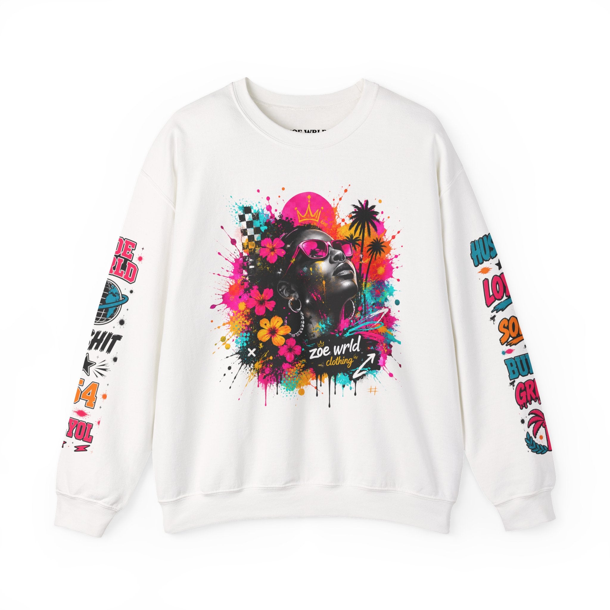 Afrofuturist Neon Portrait Sweatshirt | Graphic Crewneck