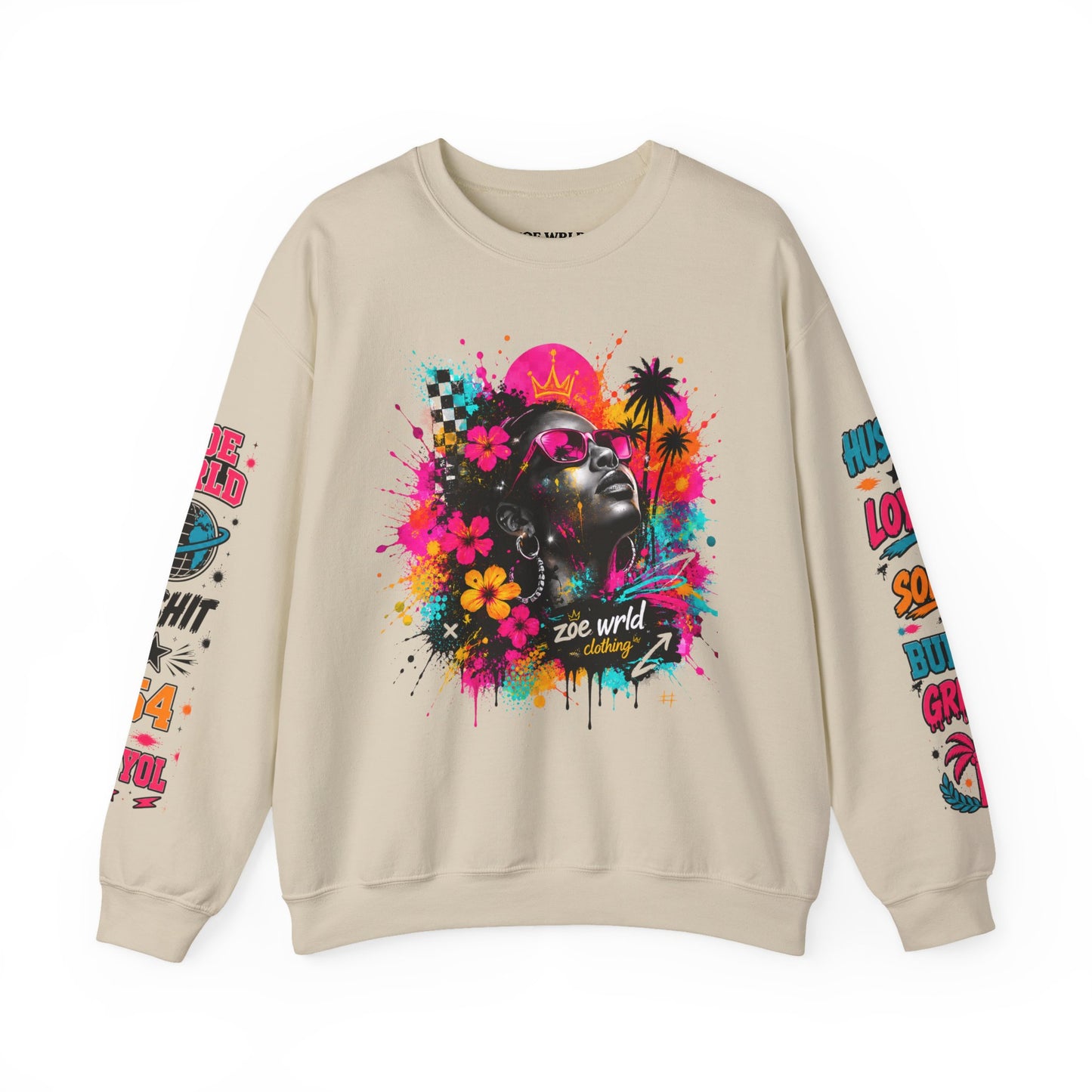 Afrofuturist Neon Portrait Sweatshirt | Graphic Crewneck
