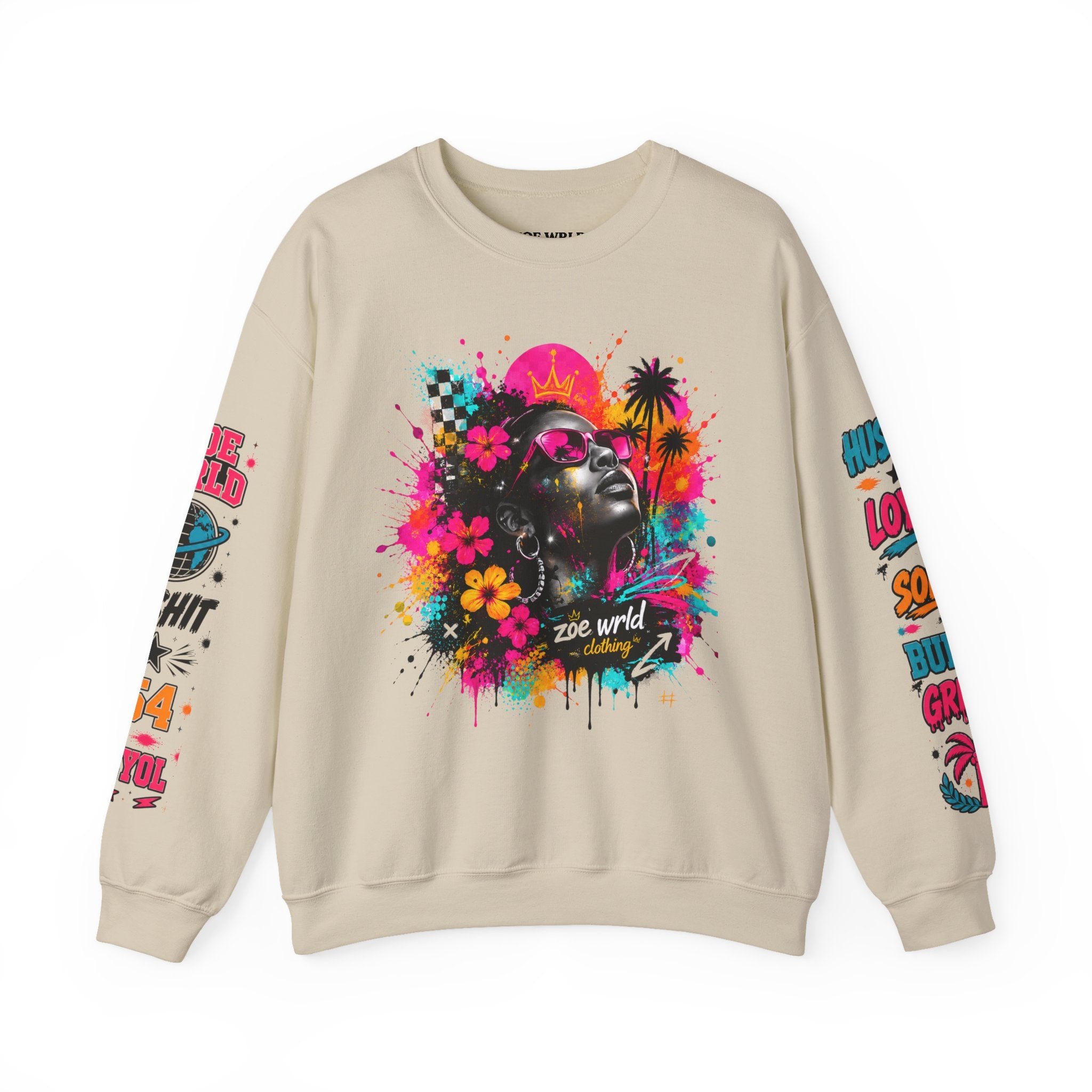 Afrofuturist Neon Portrait Sweatshirt | Graphic Crewneck