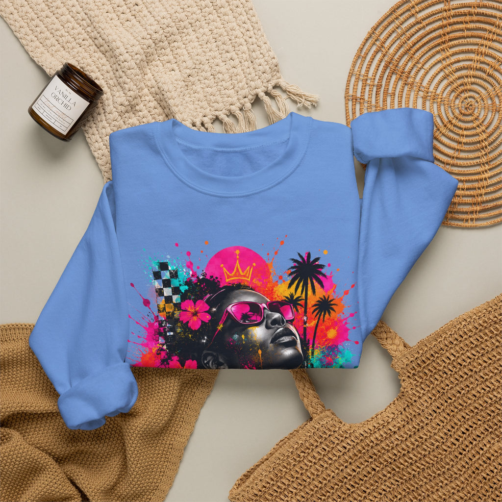Afrofuturist Neon Portrait Sweatshirt | Graphic Crewneck