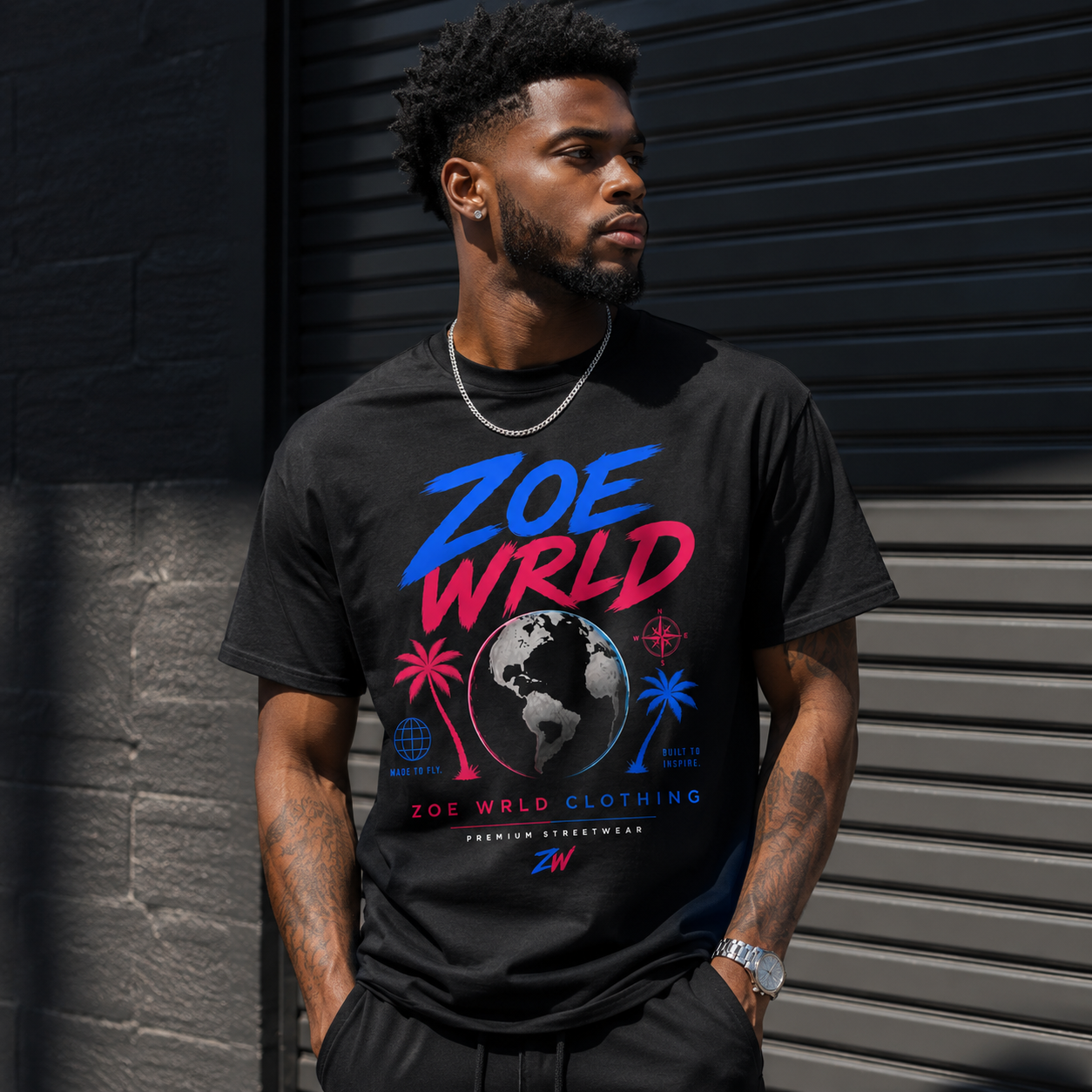 Zoe Wrld  Neon Globe Tee