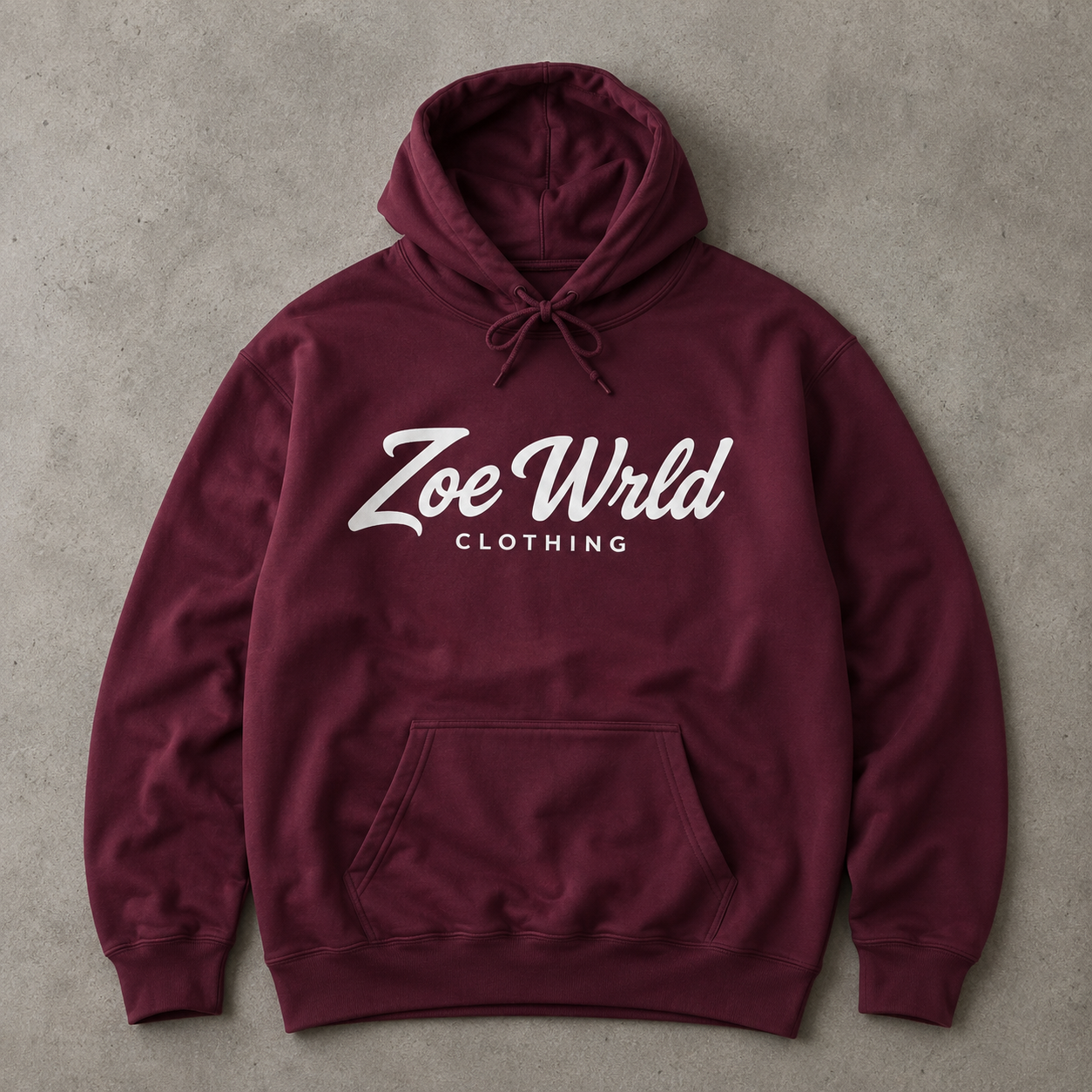 Zoe Wrld Logo Hoodie — Casual Black Script Pullover