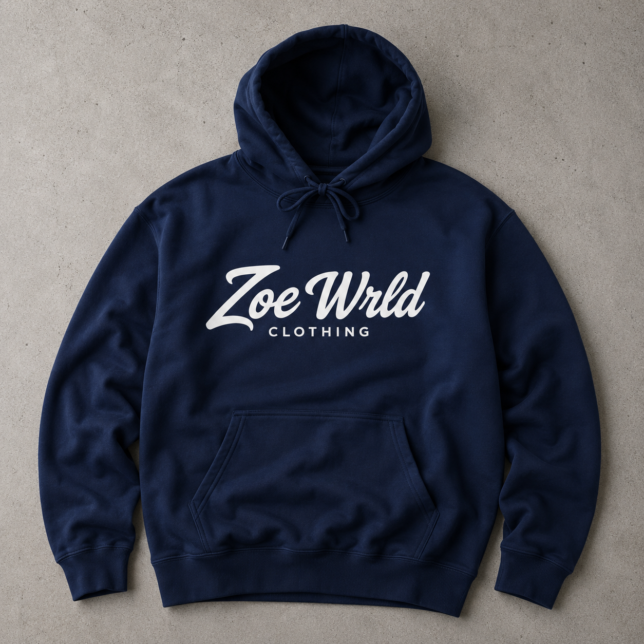 Zoe Wrld Logo Hoodie — Casual Black Script Pullover