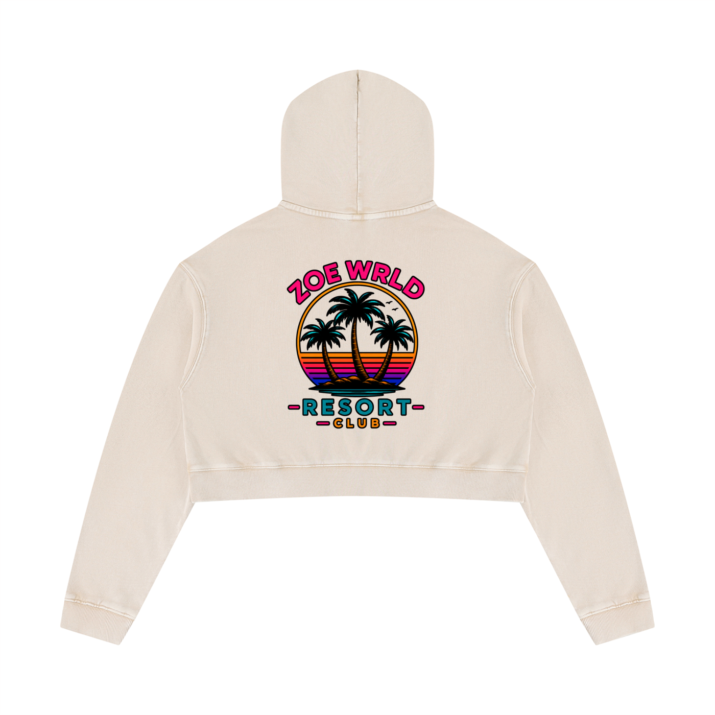 ZW Mineral Washed Crop Hoodie