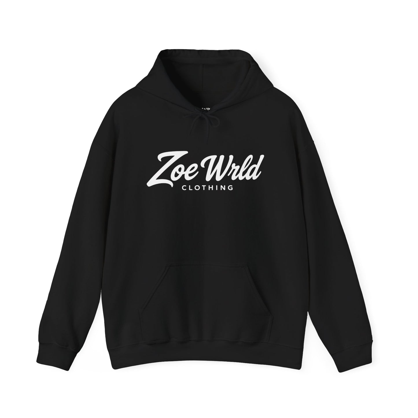 Zoe Wrld Logo Hoodie — Casual Black Script Pullover