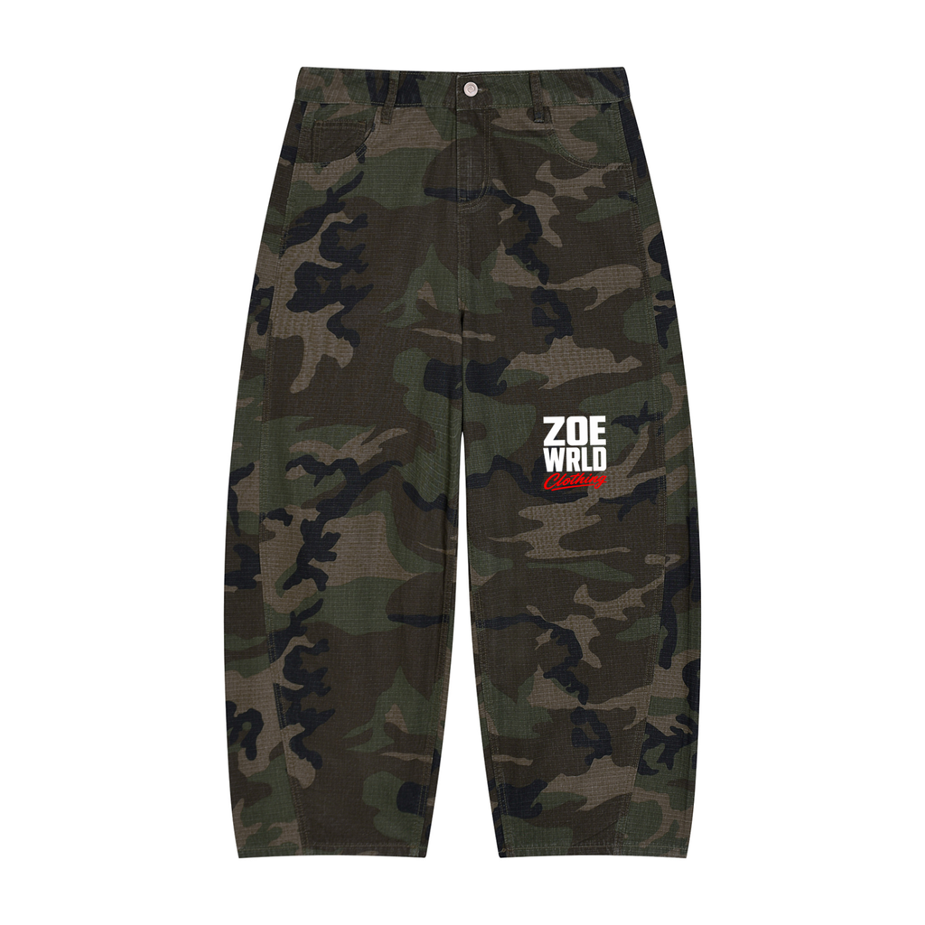 Men’s Camo Barrel Leg Cargo Pants