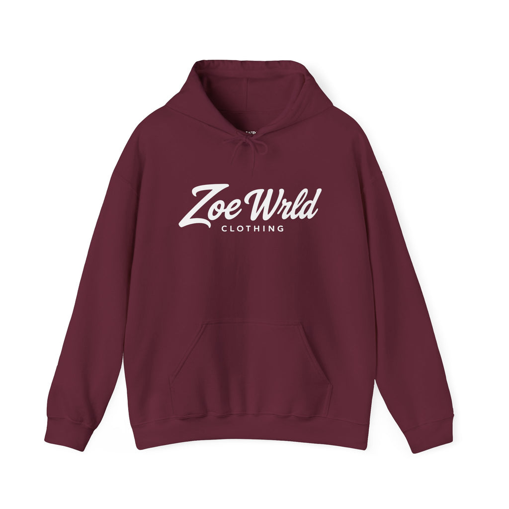 Zoe Wrld Logo Hoodie — Casual Black Script Pullover