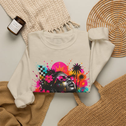 Afrofuturist Neon Portrait Sweatshirt | Graphic Crewneck