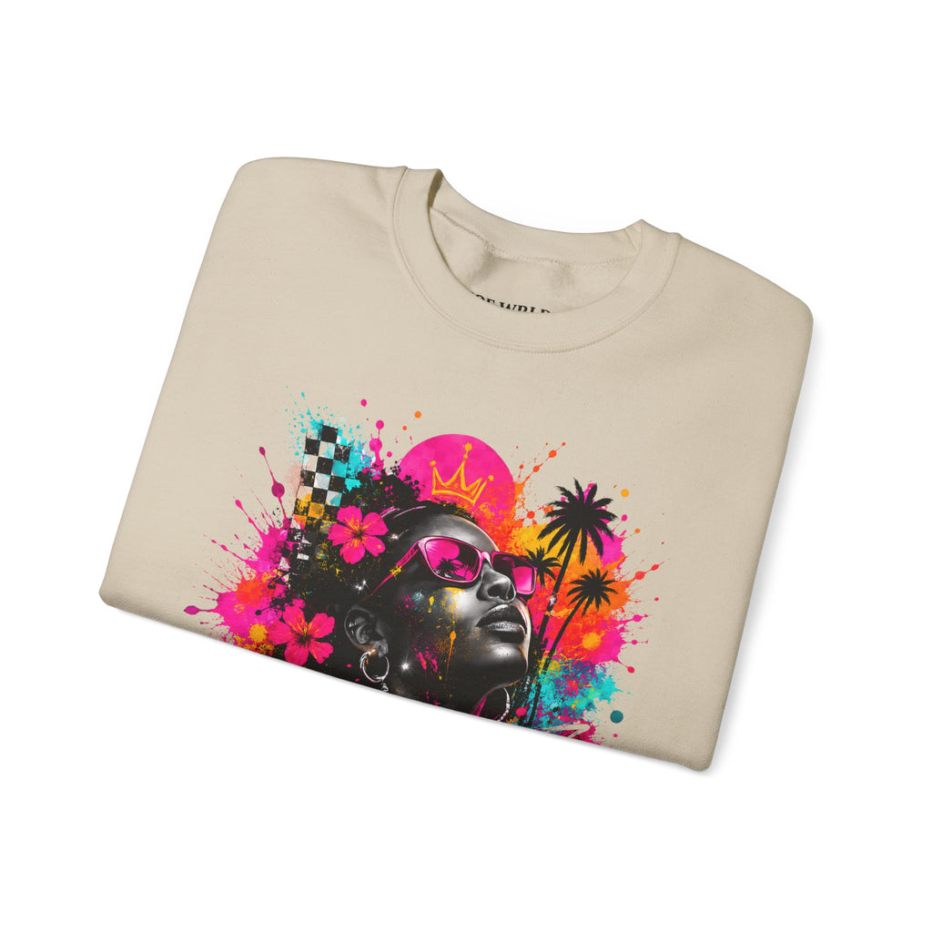 Afrofuturist Neon Portrait Sweatshirt | Graphic Crewneck