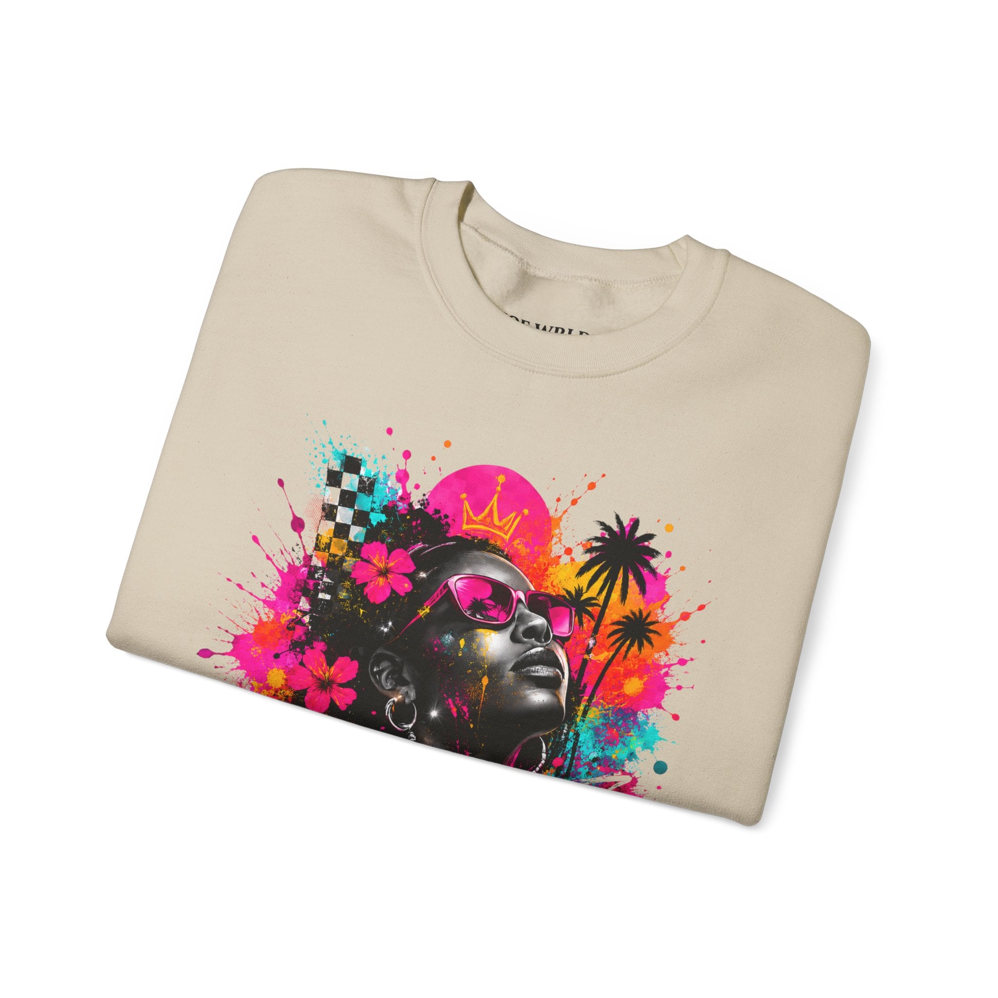 Afrofuturist Neon Portrait Sweatshirt | Graphic Crewneck