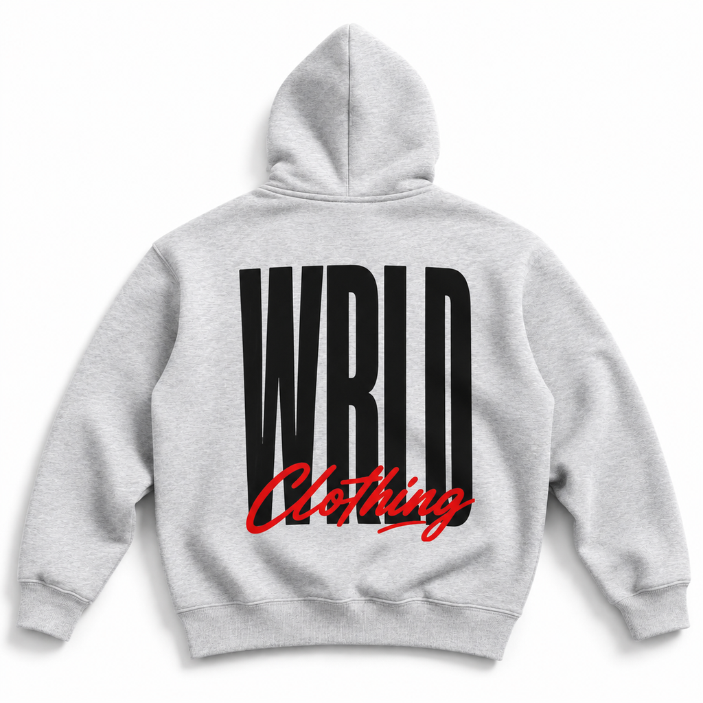 Zoe Wrld Large Print Boxy Hoodie (Black Text)