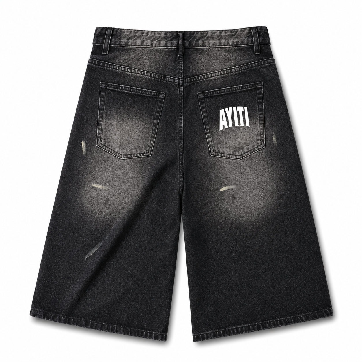 Zoe Wrld Large Print Jorts (White)